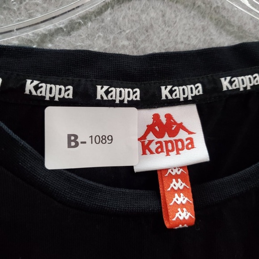 Kappa Women Top Medium Black Crop Shirt Logo Embroidered Short Sleeve Tee - Picture 5 of 7